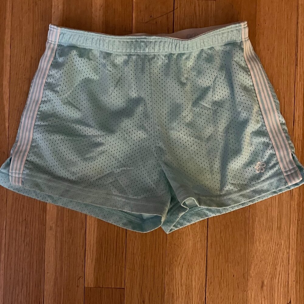 y2k sporty teal booty shorts from limited too!
